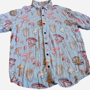 Hottopic Mushroom Print Button Down Shirt Size Small, Hot Topic, Punk Grunge